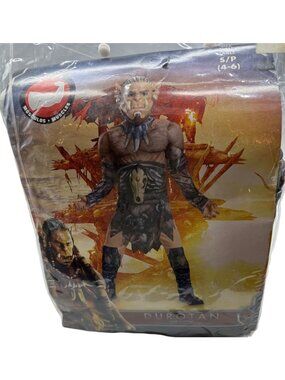 Warcraft Durotan Small 4-6 Black Tan Disguise Muscle Halloween Costume READ NEW